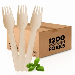 140mm Classic Wooden Forks Customizable Eco-Friendly Wooden Cutlery