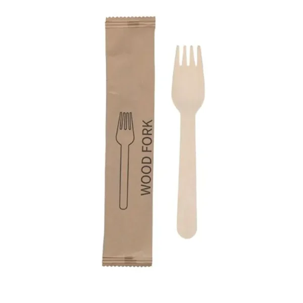 180mm Disposable Wrapped Wooden Forks