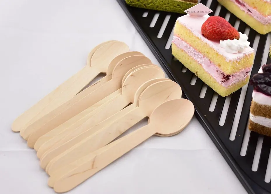 Disposable wooden spoons