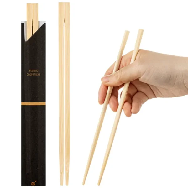 Bamboo Twin Chopsticks With Paper Sleeve